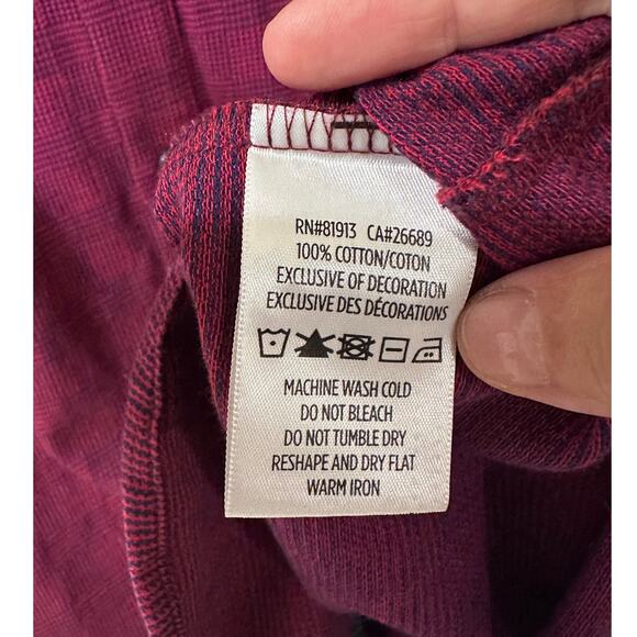 Robert Graham Woven Button Up Long Sleeve Shirt Red Burgundy Navy, size XL - Picture 6 of 9